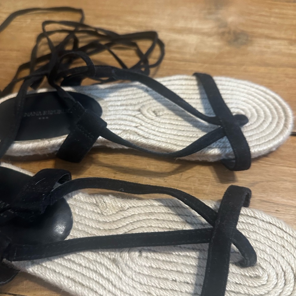 Banana Republic Factory Black and Cream Espadrilles